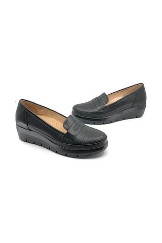 Greyder 59016 Zn Deri Dolgu Topuk Comfort Casual Kadın Ayakkabı siyah
