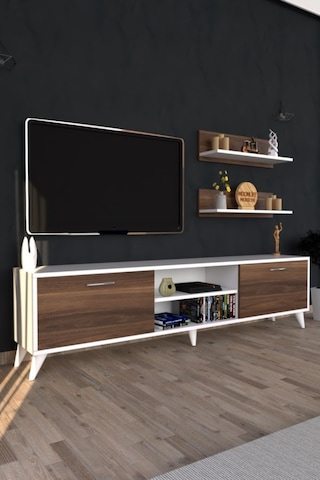 Moonlife Zümrüt Tv Ünitesi  Beyaz Ceviz