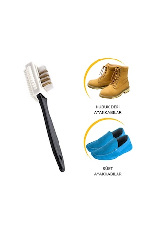 Çift Taraflı Pratik Taşınabilir Süet Nubuk Deri Çizme Bot Ayakkabı Temizleme Bakım Fırçası 5250 Çok Renkli