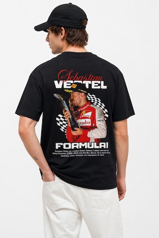 Book Orbook Sebastıan Vettel %100 Pamuk Sırt Baskılı Heavy Cotton Premıum Kalite T-shırt Y364 Siyah
