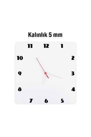 Sublimasyon Hdf Kare Saat 28x28 Cm Çok Renkli