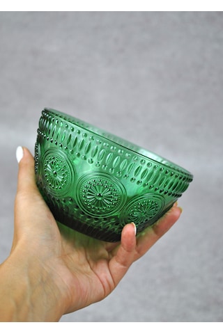 1 Adet Zümrüt Yeşili Cam Bowl Kase Çorba Sunum Kahvaltılık Yulaf