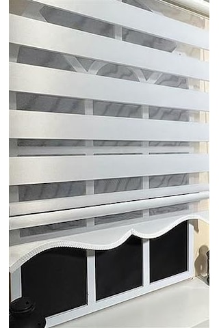 Storburada Zebra Stor Perde Beyaz Etek Dilimli Stb-400-v01 Çok Renkli