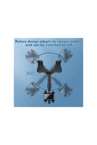 Yifomall Araç Geri Görüş Aynası Telefon Tutucu - 360 Döner, 4-6.7 İnç Uyumlu, Esnek 25-30cm , Tek Elle Kullanıma Uygun, Sabit Tutma Siyah