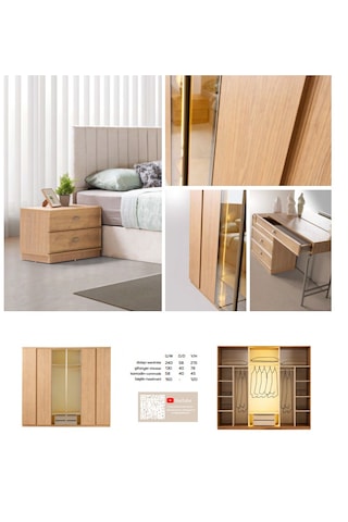 Rabat Mdf 6 Kapaklı Gardırop Ve Yatak Odası Takımı