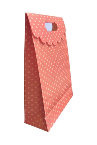El Geçme Hediye Zarfı Pembe Puanlı 28x23x8.5 Cm 12'li