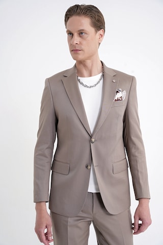 Efor Slim Fit Mono Yaka %97 Tencel Kumaş Çift Yırtmaç Esnek Bej Takım Elbise Tk 941