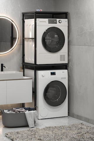 Çamaşır Makinesi Dolabı Kurutma Makinesi Dolabı Metal Banyo Dolabı Seda Antrasit Antrasit