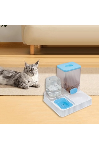 Suntek Otomatik Kedi Tiryakisi Besleyici Pet İçme Kasesiz-mavi