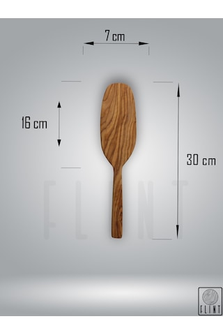 Zeytin Ağacı El Yapımı Tahta Ahşap Spatula Servis Kaşığı 30cm