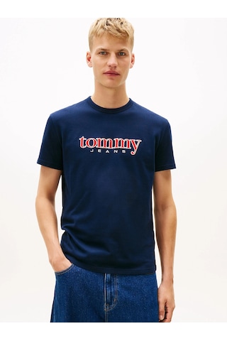 Tommy Hilfiger Tjm Normal Kesim Aplikeli Grafik Baskılı Erkek Mavi T-shirt Dm0dm22719c1g Mavi