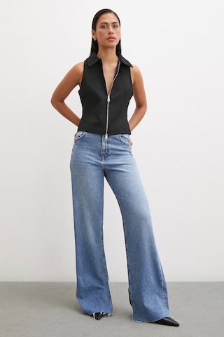 Never More Fermuarlı Yelek Siyah