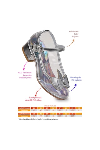 Unicorn Kız Çocuk Topuklu Abiye Şeffaf Ayakkabı Lila
