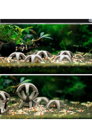 5 Adet Siyah Renk Akvaryum Karides Barınağı Yıldız Formlu D