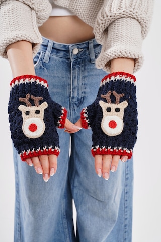 Dark Blue Deer Tasarım Eldiven Çok Renkli
