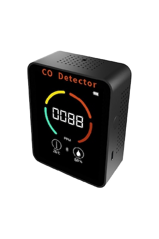 Lemestar Ev İçin Bluetooth Uygulamalı Co Monitörü - Sıcaklık Ve Nem Tespiti, Alarm Fonksiyonu, Lcd Ekran, Dahili Li-pol Batarya Siyah