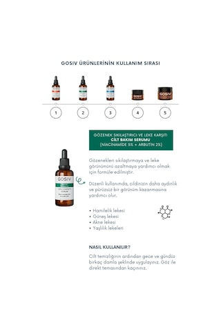 Gosiv Gözenek Sıkılaştırıcı Leke Karşıtı Cilt Bakım Serumu 30 ML