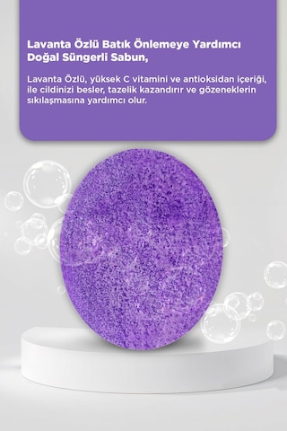 Lavanta Özlü Batık Ve Çilek Bacak Onarımına Yardımcı Doğal Süngerli Sabun 130gr Lavanta