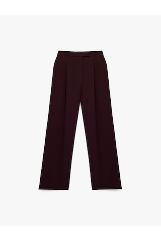 Koton Yüksek Bel Cepli Nervürlü Krep Palazzo Pantolon Bordo 6wak40121uw Bordo