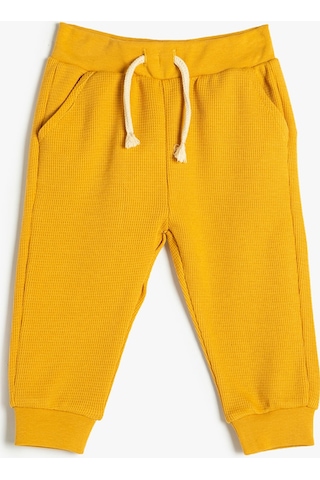 Koton Jogger Eşofman Altı Beli Bağlamalı Cep Detaylı Pamuklu Hardal 4wmb40032tk 4WMB40032TK159 Hardal