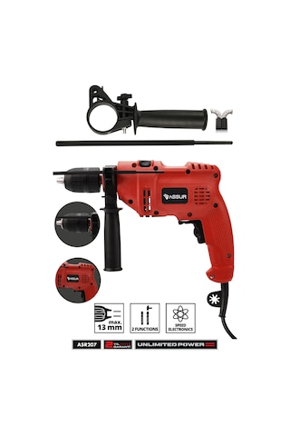 Assur ASR207 500 W 13 MM Elektrikli Matkap Kırmızı