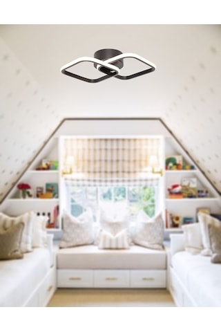 Tt405-2-Sy Tt Aydınlatma Mat Siyah 2 Li Kare Led Avize