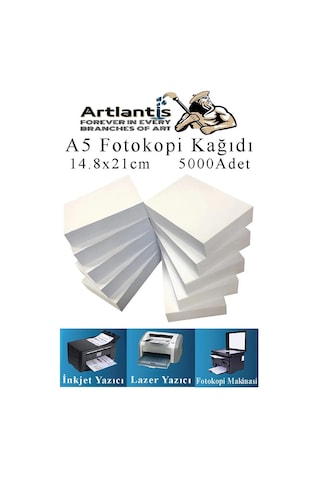 Fotokopi Kağıdı A5 80 Gr 500 Lü 10 Paket Fotokopi Kağıdı Lazer İnkjet Ve Fotokopi Makineleri İçin Uyumlu