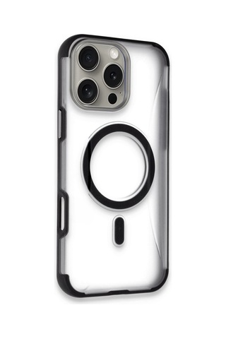 Joko Apple iPhone Uyumlu 16 Pro Hilton Magsafe Kapak - Siyah Şeffaf