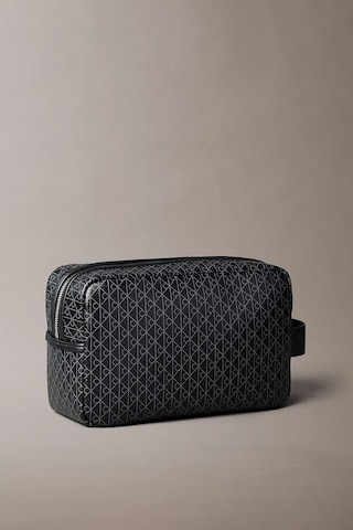 Calvin Klein Erkek Monogram Desenli Aksesuar Çantası - Siyah Black