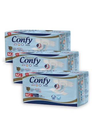 Confy Adult Yetişkin Bezi Medium 30 Adet X 3 Paket