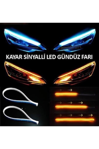 Far İçi Far Üstü 2 Ledli Su Geçirmez Kayar Gündüz Ledi Sinyalli