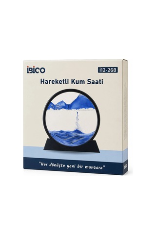10 Inc - 25cm Renkli Sulu Cam Kum Saati Hareketli Ayna Modeli Bx40