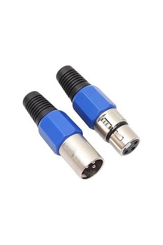 2 Adet - 3 Pin Xlr Konektörü Dişi + Erkek Mikrofon Jackı - Mikrofon Ses Jakı