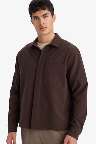 Defacto Poplin Gömlek G6253ax25wnbn337 Kahve-bn337