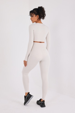 Scorp Eclipse Kadın Yüksek Bel Fitness Spor Tayt Bej STANDART