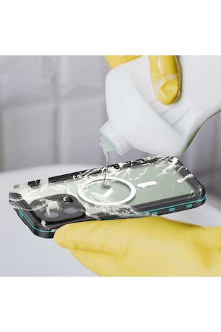 Apple Uyumlu iPhone 14 Pro Max Kılıf 1-1 Su Geçirmez Kılıf Siyah