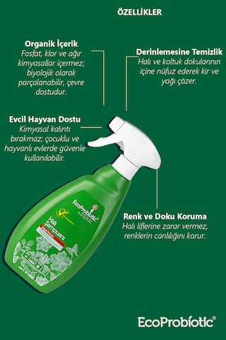 Organik Halı Temizleme Şampuanı 500 Ml -leke Ve Kir Temizleyici Tekli