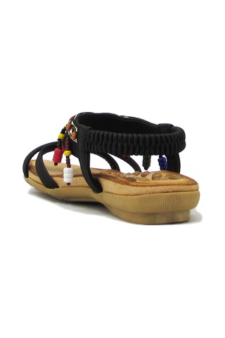 GUJA BLG22Y154 SİYAH KIZ ÇOCUK ARKADAN LASTİKLİ BONCUKLU SANDALET Siyah