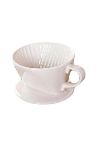 Fosenze Porçelen 3 Delikli Filtre Kahve Çekirdeği - 2-4 Kişilik, Yavaş Ekstraksiyonlu, No.2 Filtre Kağıdı Uyumlu Kahve Hazırlama Seti Beyaz