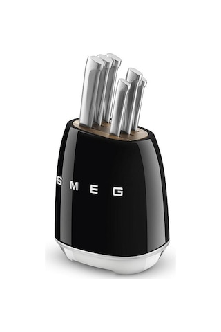 Smeg 50's Style Kbsf02 Siyah Standlı Bıçak Seti Siyah