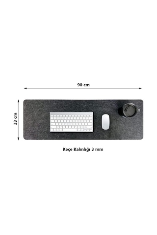 Çalışma Masası Düzenleyici Keçe Bilgisayar Mouse Pedi Mat 90x33 Cm A11