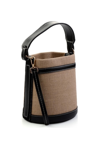 Bej Siyah Kadın Postacı Çanta C06573060018 Siyah