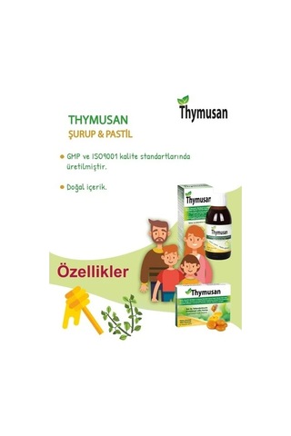 Thymusan Bitkisel Pastil Kekik Zencefil Zerdeçal 24 Lü