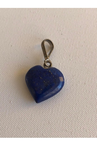 Doğal Lapis Lazuli Taşı Kalp Kolye Ucu 1,3 1,6 CM