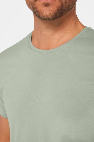 Tudors Erkek Slim Fit Dar Kesim Pamuklu Yumuşak Doku Likralı Esnek Kumaş Yeşil Bisiklet Yaka Tişört-34947 Yeşil