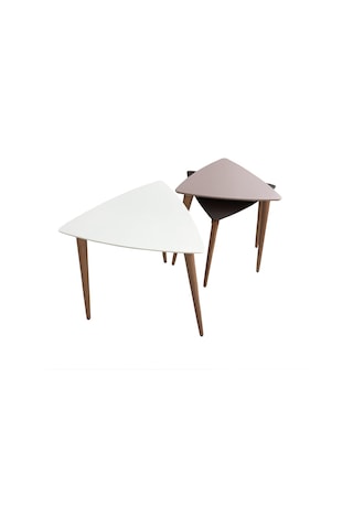 Zigon Sehpa Ahşap Kayın Retro Konik Ayak Model Üçgen Tabla Renk B (382773090)
