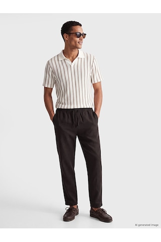 Lcw Vision Kahverengi Regular Fit Keten Görünümlü Erkek Pantolon