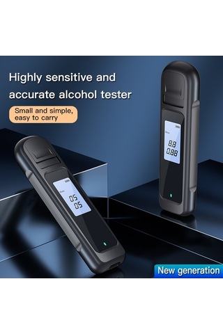 Moly Kontaktsız Alkol Testeri - Şarjlı, 3 Renkli Sonuç, Bac, Siyah - Avrupa-amerika Modeli Siyah