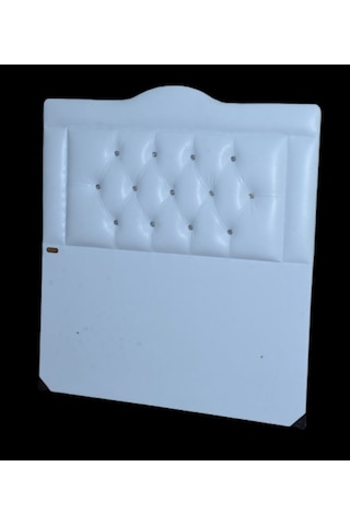 Bengimobilya Baza Başlık 90*190 Cm Suni Deri Beyaz Silinir Kumaş Kapitone Mod