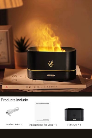 Hava Nemlendirici Alev Efektli Volkan Tasarım Ultrasonik Uçucu Aroma Yayıcı Nemlendirici 200ml